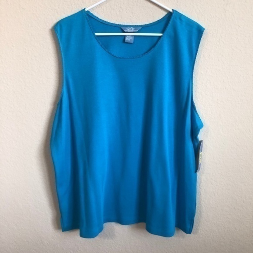 Napa Valley Woman Tank Top Sleeveless Shirt Plus Size Blue Turquoise NWT